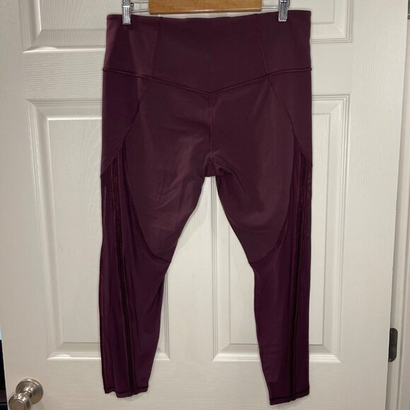 Athleta Shakti Mesh 7/8 Tight Womens Size XL Spiced Cabernet Leggings Athleisure - Picture 3 of 13